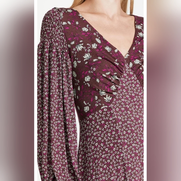 Free People Love Story Maxi Dress Women's Size Large Raisin Purple Multi - Picture 8 of 16